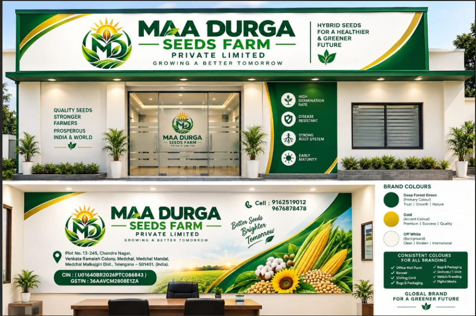 Maa Durga Seeds Farm office branding